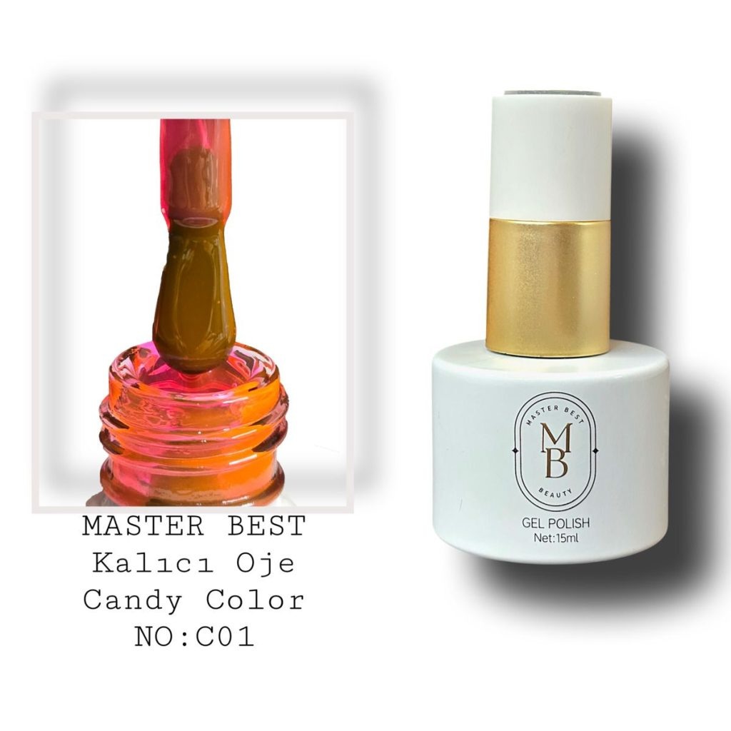 Masterbest candy kalıcı oje 15ml C01 neon pembe mercan jöle