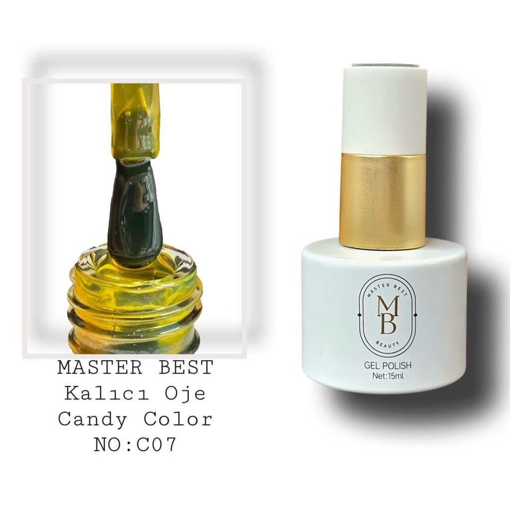 Masterbest candy kalıcı oje 15ml C07 güneş sarısı amber jöle