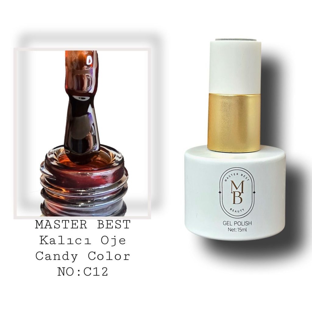 Masterbest candy kalıcı oje 15ml C12 derin koyu kahve konyak jöle