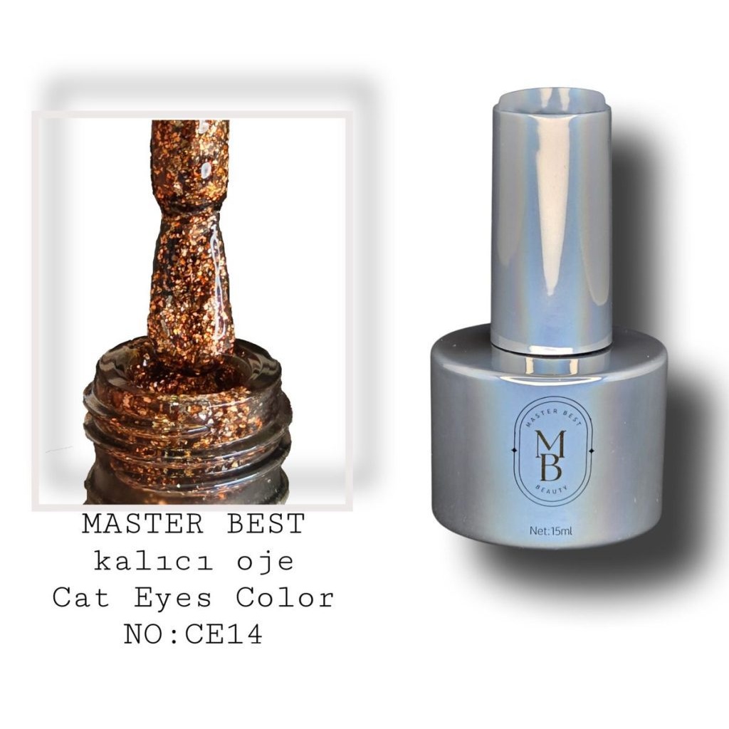 Masterbest orta bronz-bakır simli kedi gözü kalıcı oje CE14 15ml