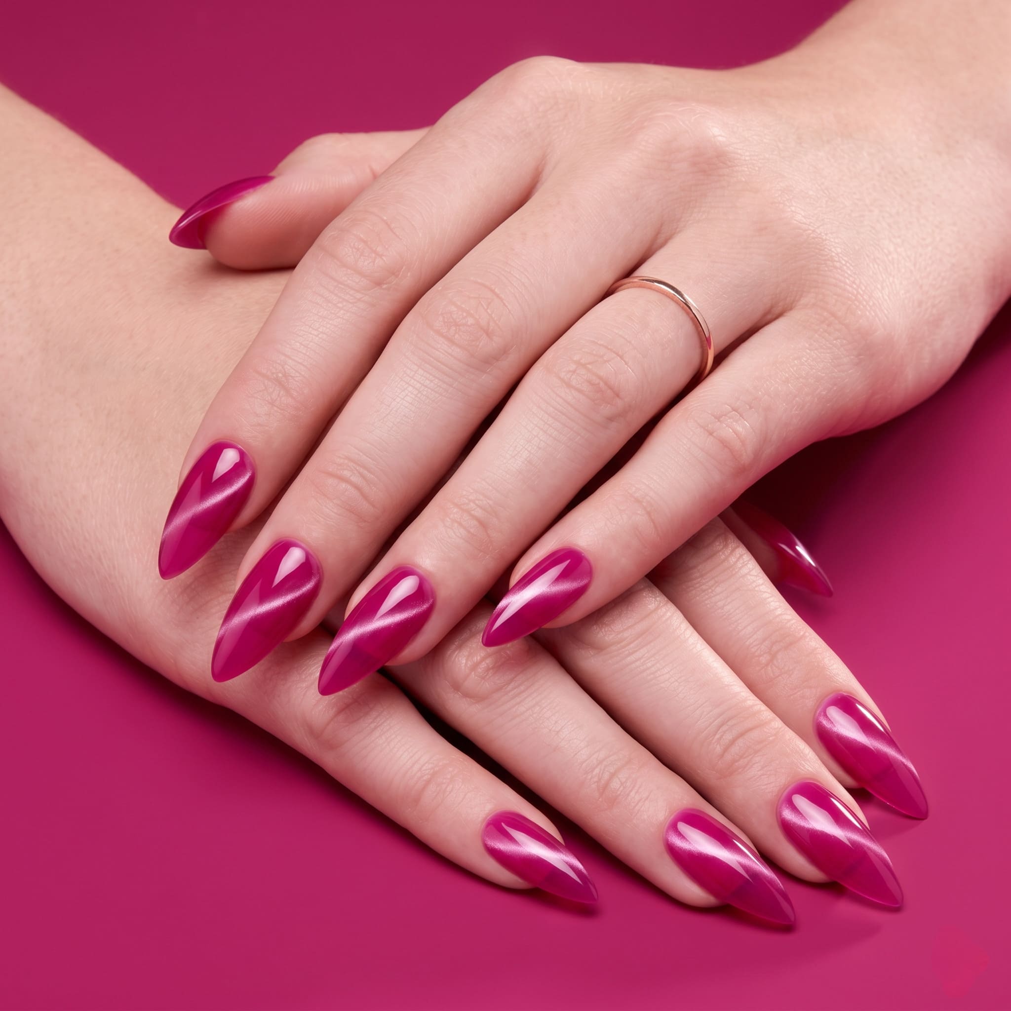 Masterbest canlı magenta-pembe kedi gözü kalıcı oje CE38 15ml model elde