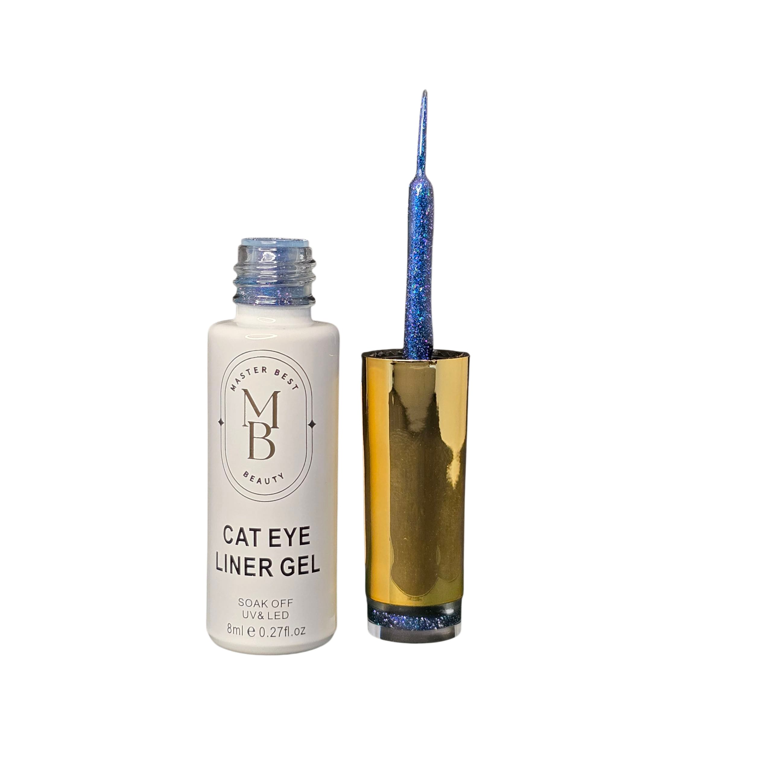 Masterbest şeffaf teal-mavi cat eye liner gel CE10 8ml