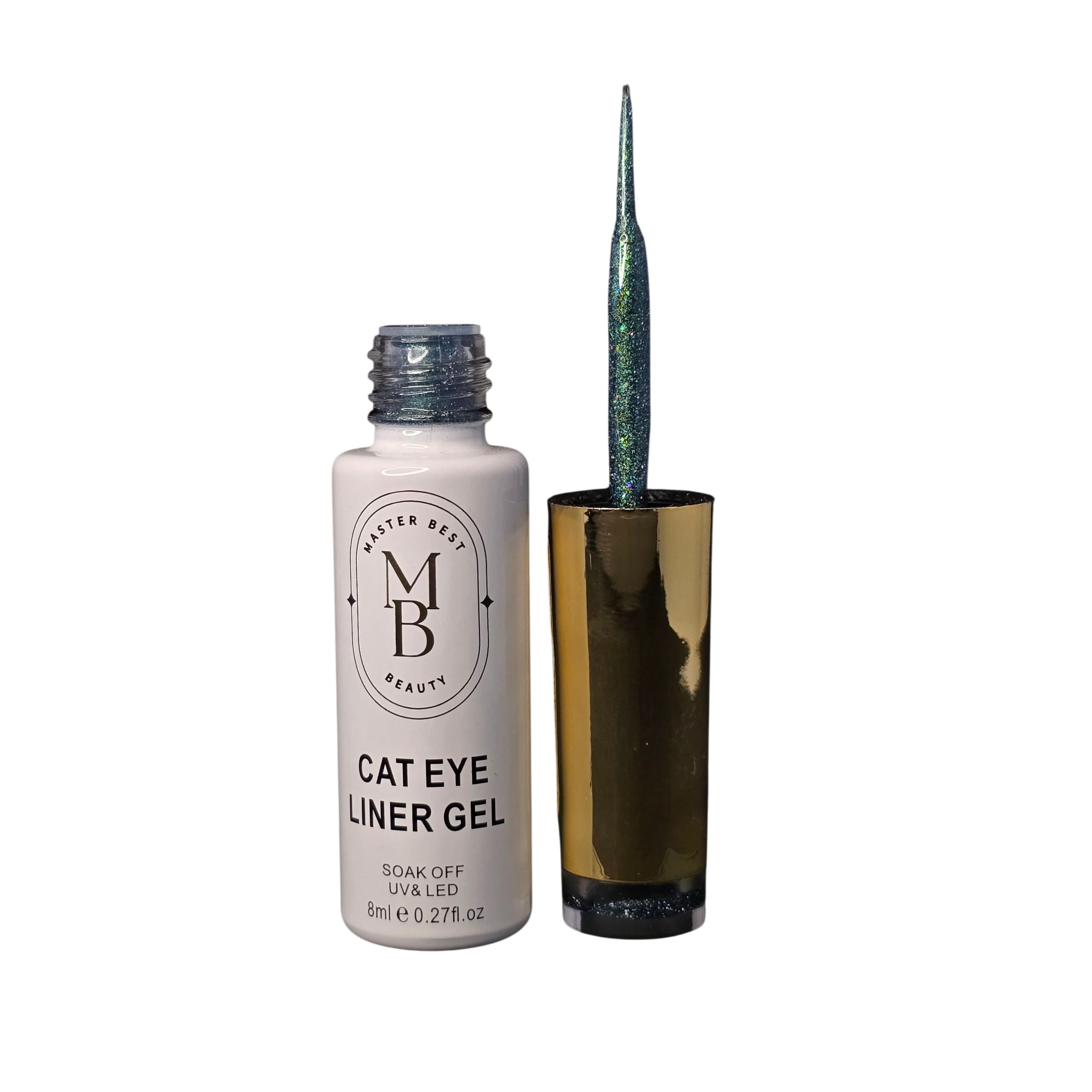 Masterbest şeffaf teal-yeşil cat eye liner gel CE11 8ml