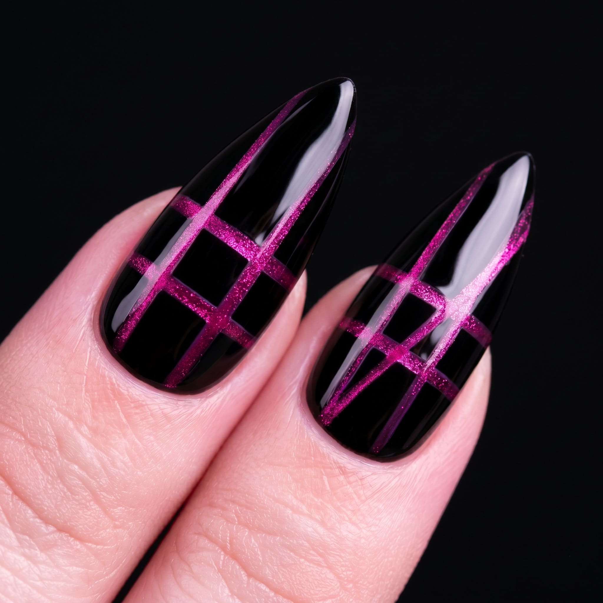 Masterbest şeffaf magenta pembe cat eye liner gel CE12 8ml tırnak üzerinde uygulama