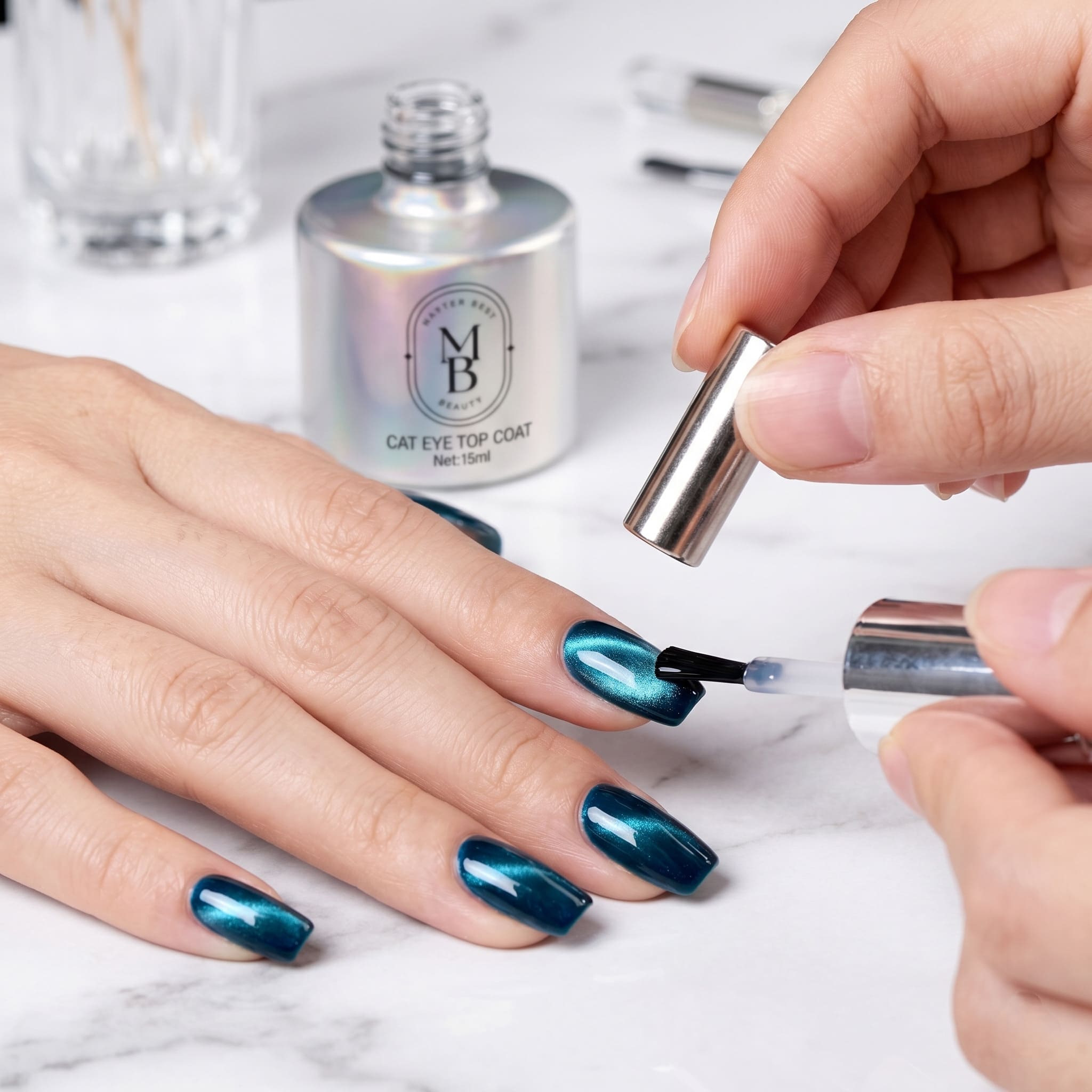 Masterbest cat eye top coat 15ml uygulama
