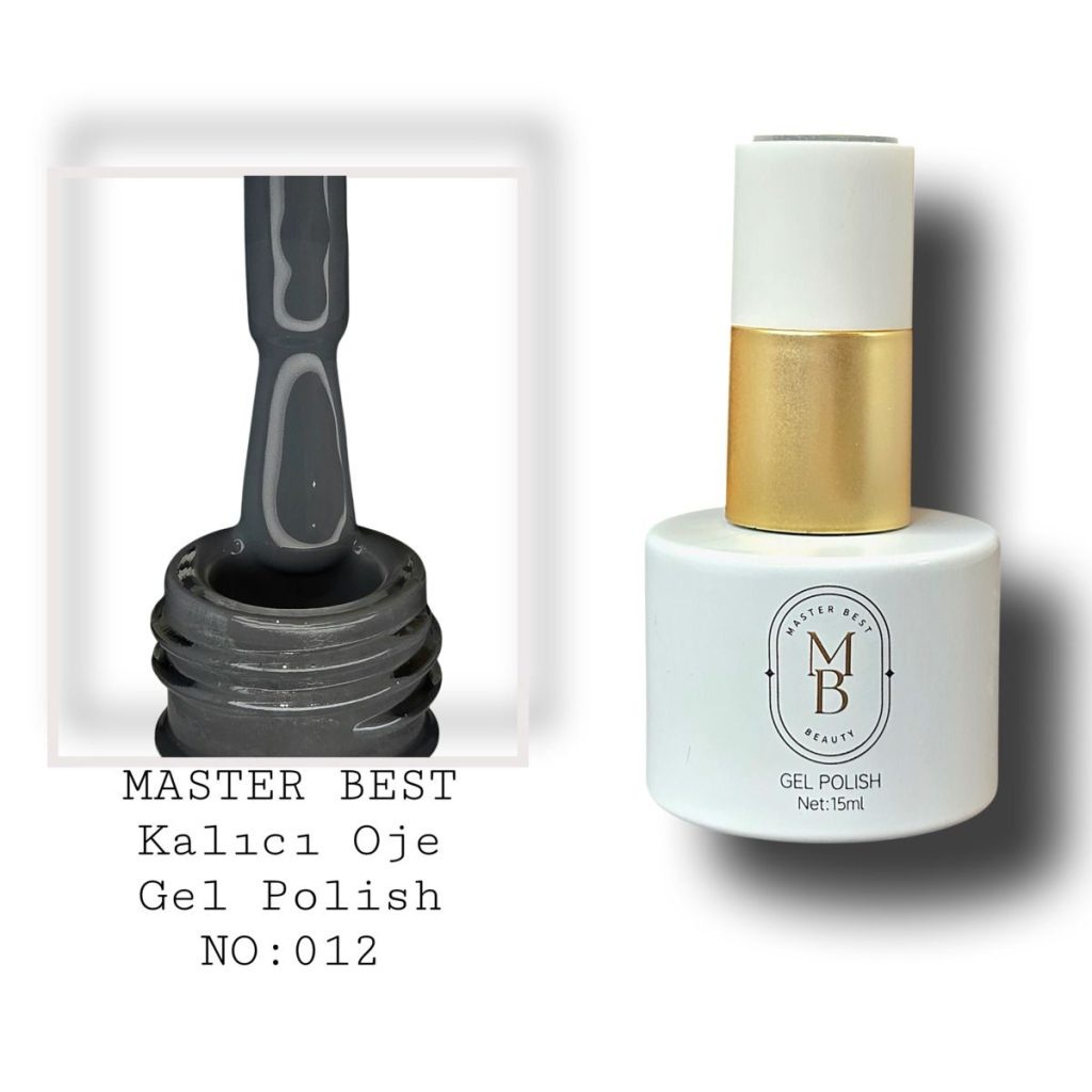 Masterbest kalıcı oje 15ml 012 antrasit gri şişe