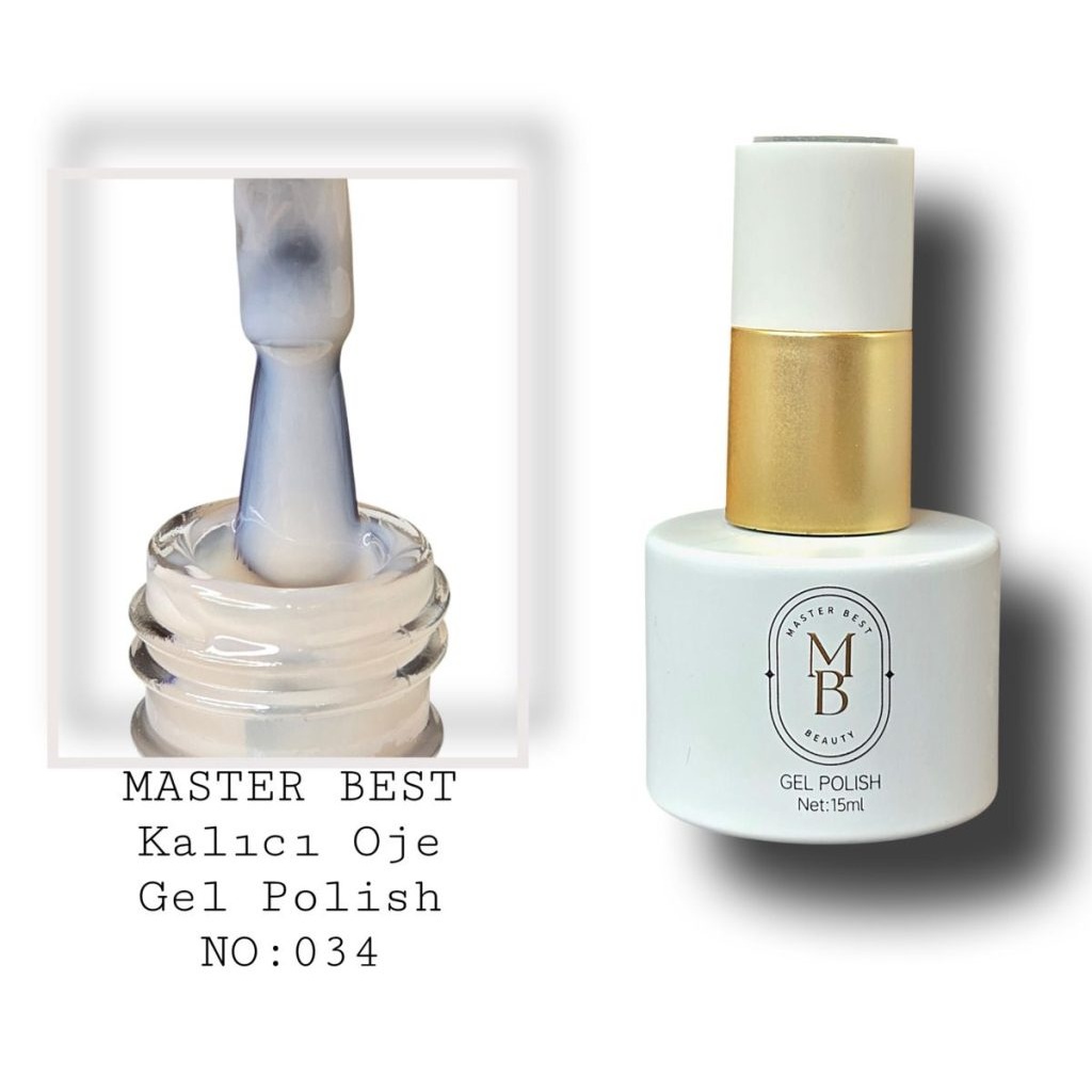 Masterbest kalıcı oje 15ml 034 şeffaf krem bej şişe
