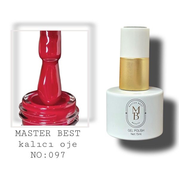 Masterbest kalıcı oje 15ml 097 koyu kırmızı bordo şişe