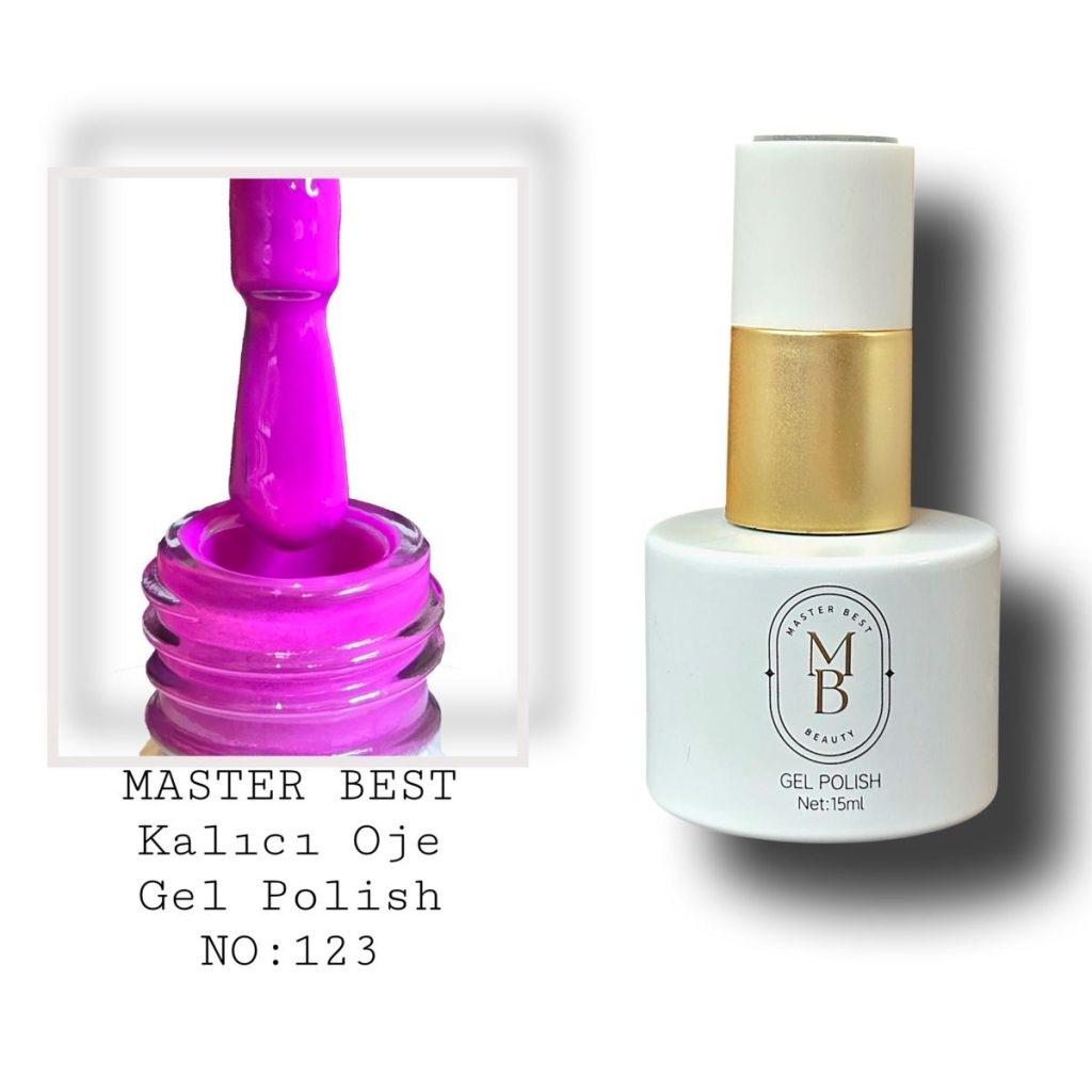 Masterbest kalıcı oje 15ml 123 parlak magenta mor şişe