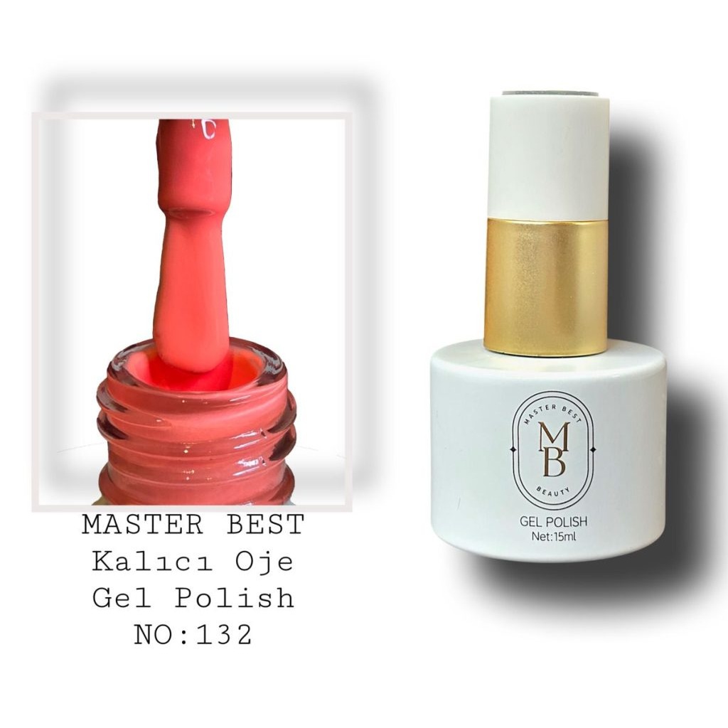 Masterbest kalıcı oje 15ml 132 parlak mercan turuncu şişe