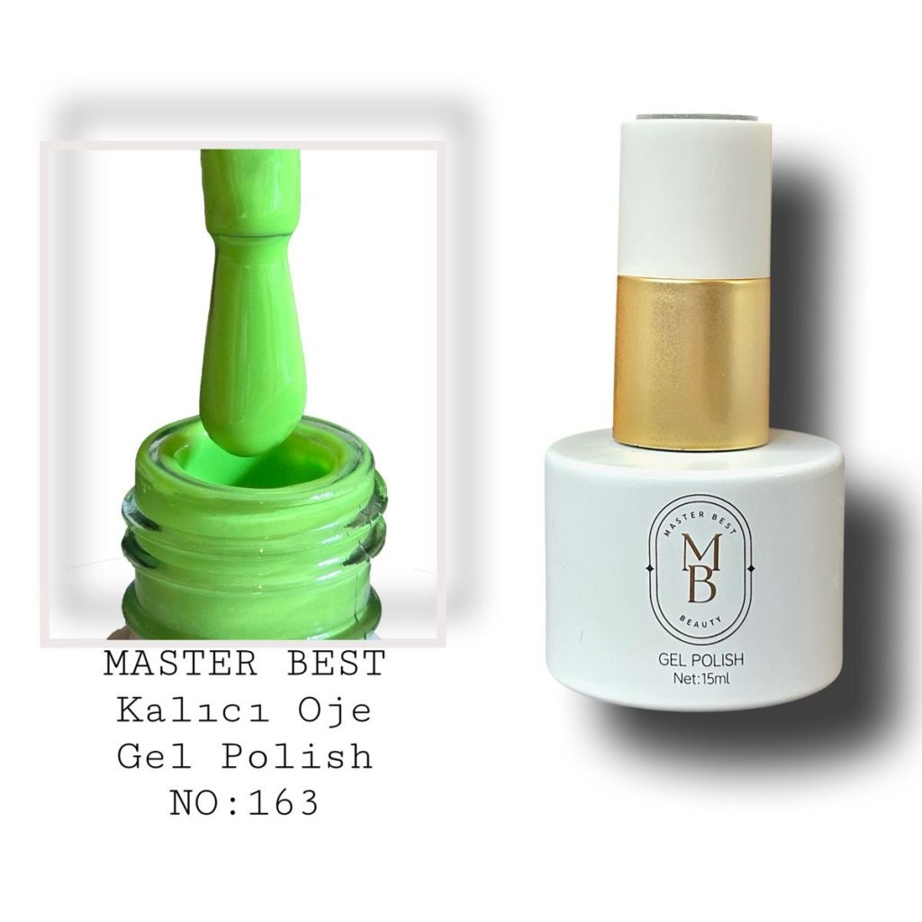 Masterbest kalıcı oje 15ml 163 parlak sarı limon yeşil şişe