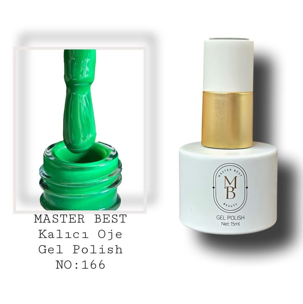 Masterbest kalıcı oje 15ml 166 orta saf yeşil şişe