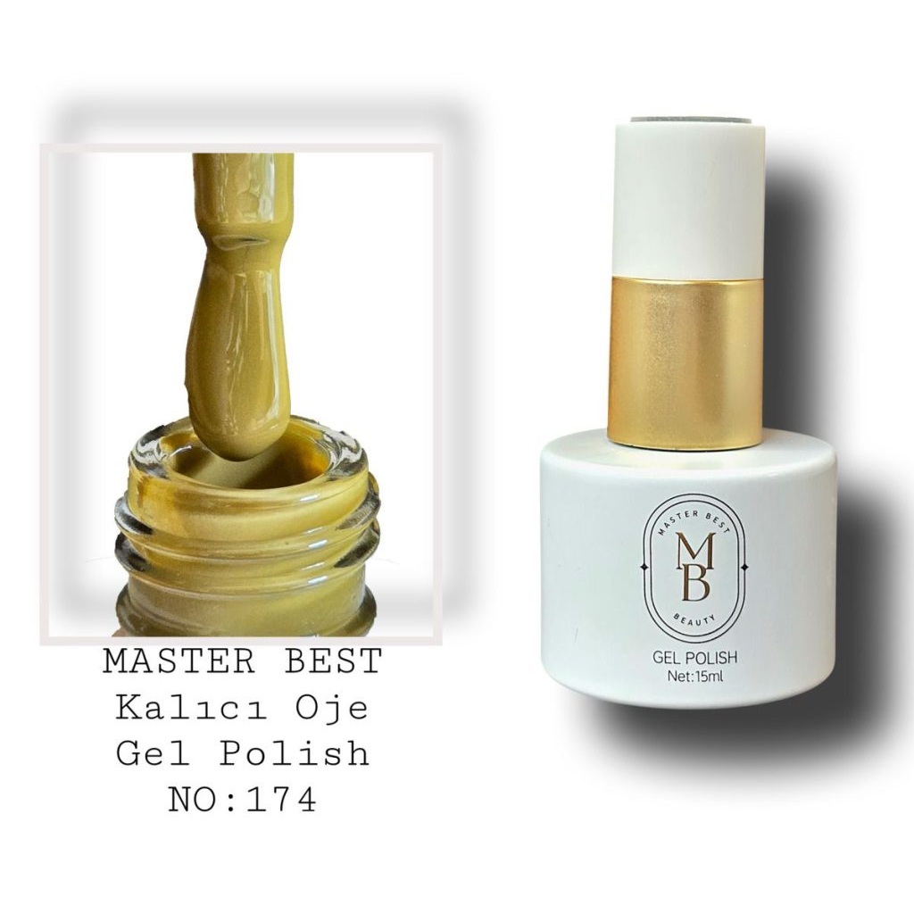 Masterbest kalıcı oje 15ml 174 koyu zeytin hardal kahve şişe
