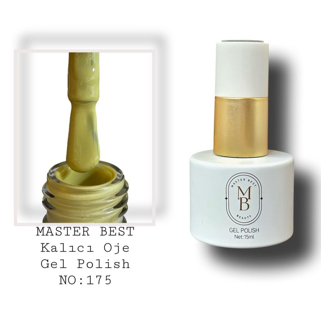 Masterbest kalıcı oje 15ml 175 zeytin sarı hardal şişe