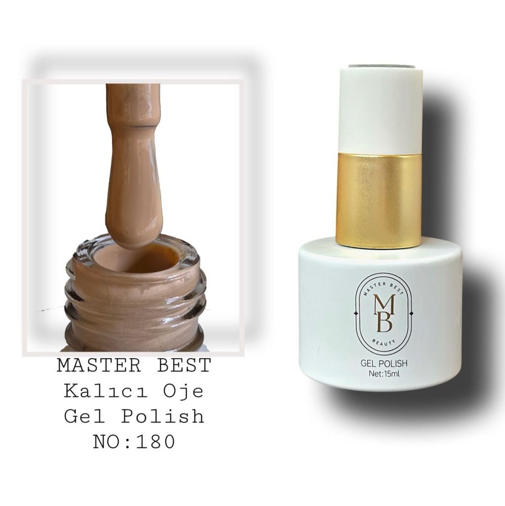 Masterbest kalıcı oje 15ml 180 sıcak karamel şeftali şişe