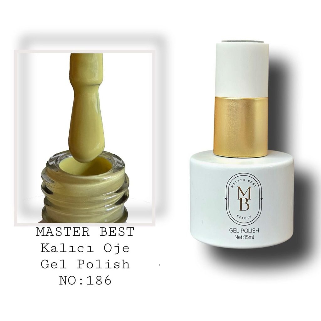 Masterbest kalıcı oje 15ml 186 soft mat zeytin sarı şişe