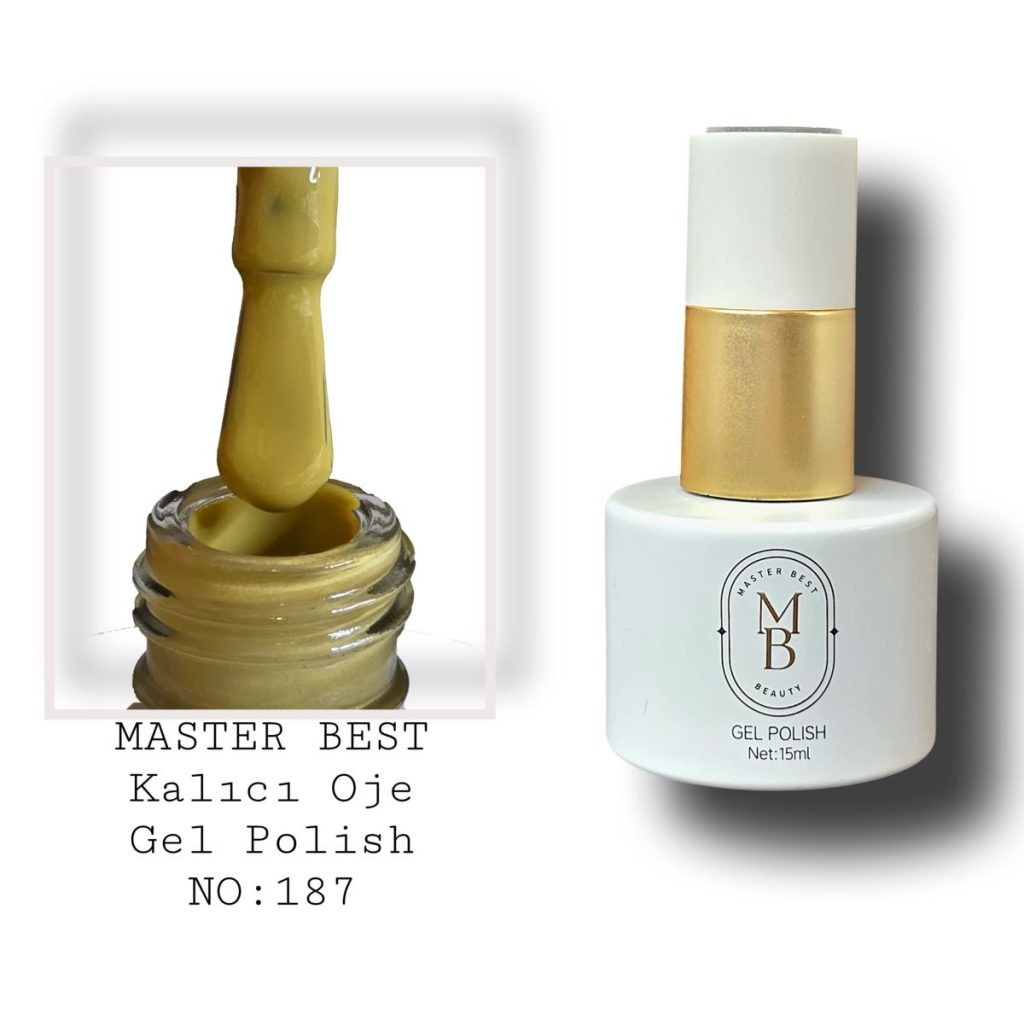 Masterbest kalıcı oje 15ml 187 koyu hardal sarı şişe