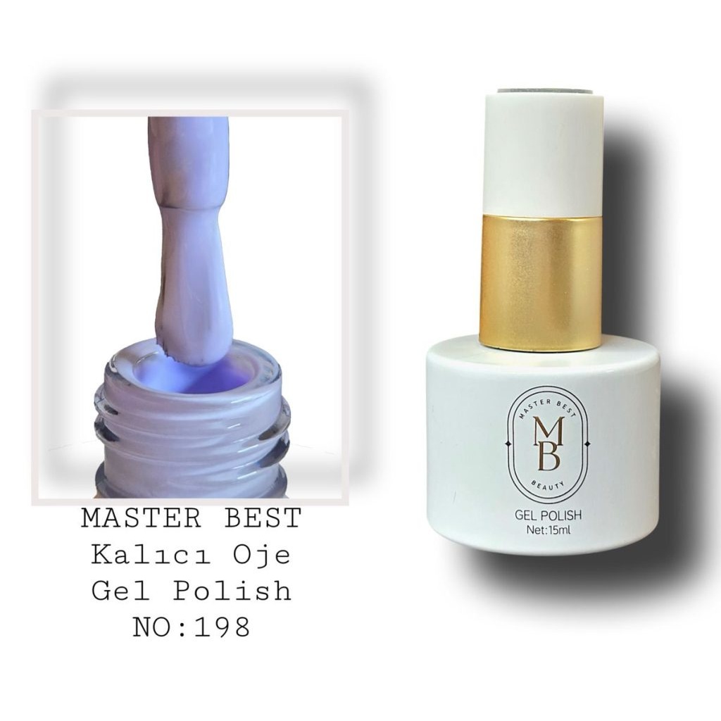 Masterbest kalıcı oje 15ml 198 pastel lavanta mavi lila şişe