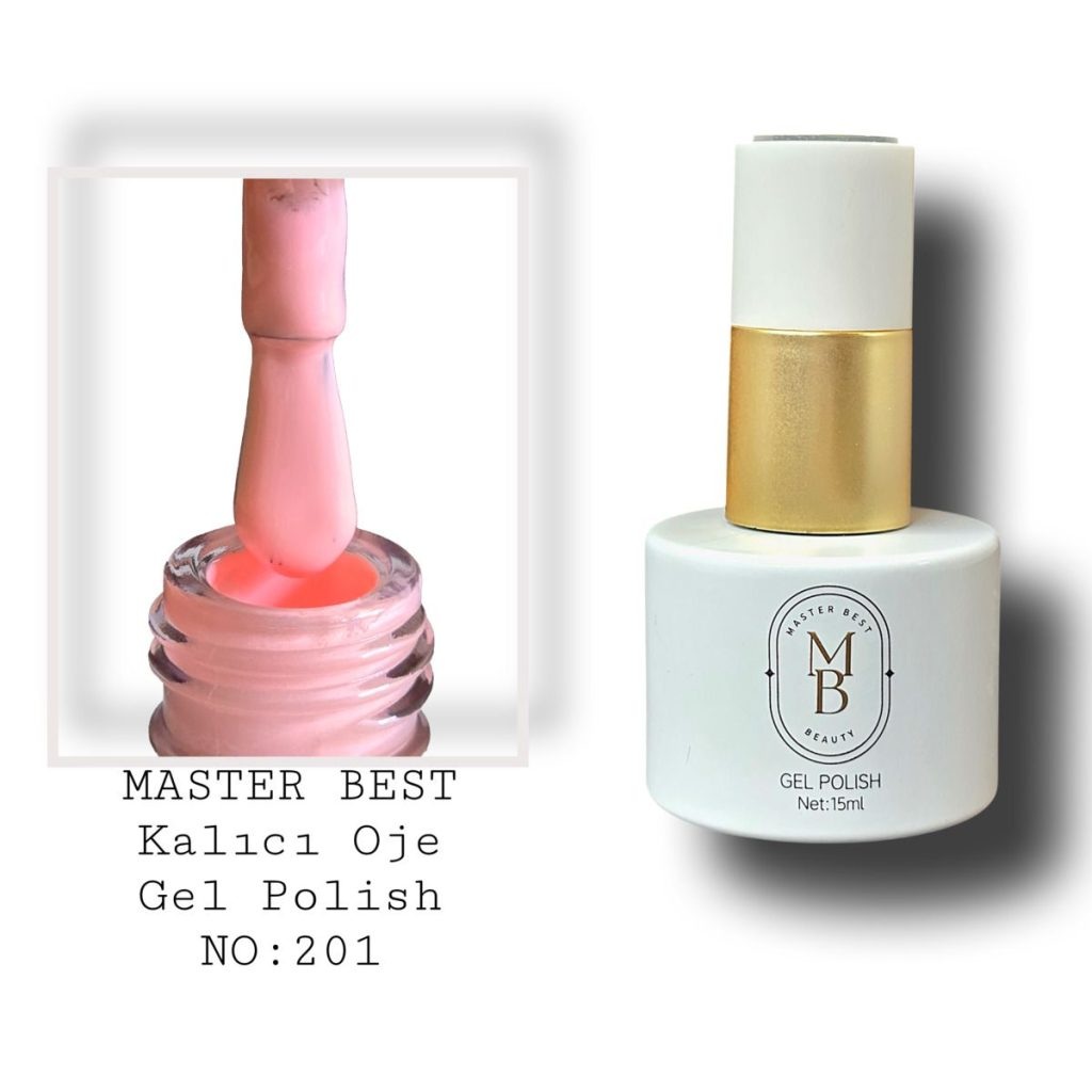 Masterbest kalıcı oje 15ml 201 pastel mercan pembe şişe