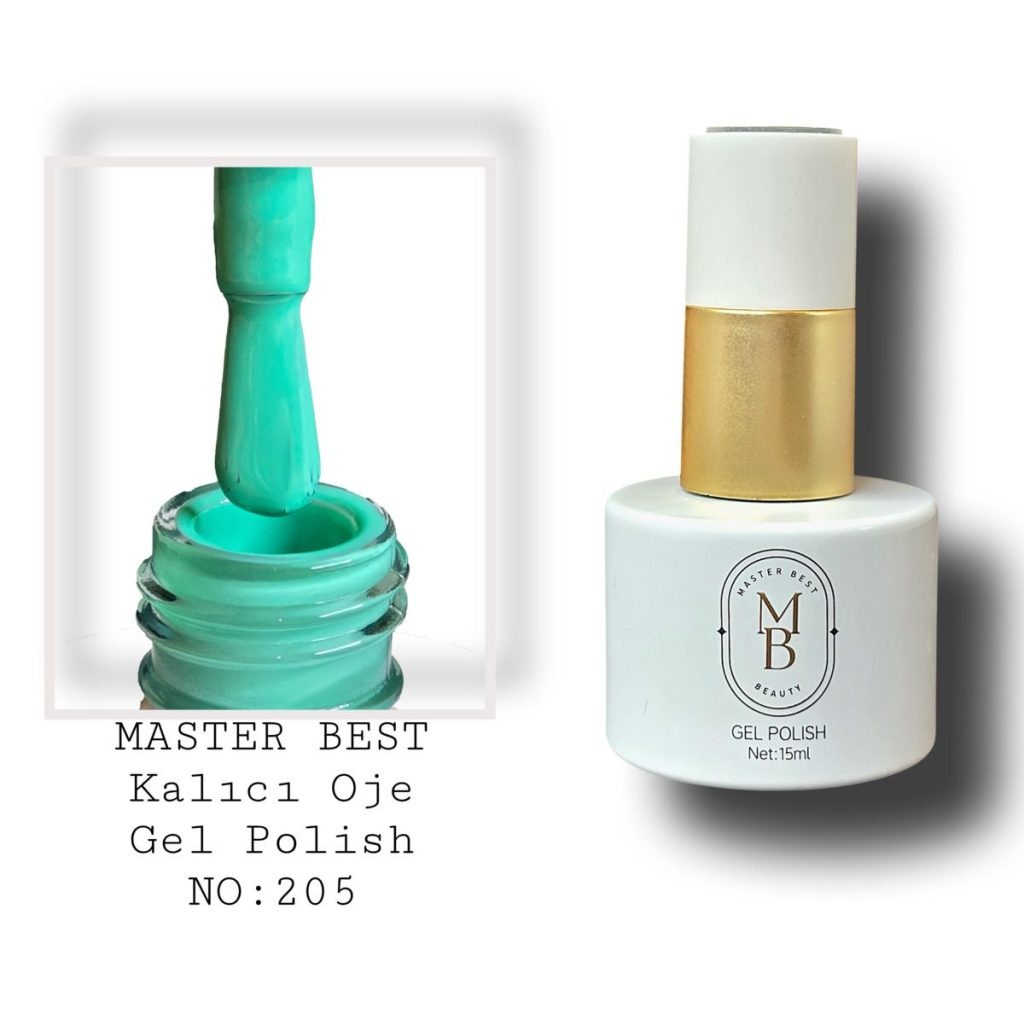Masterbest kalıcı oje 15ml 205 canlı pastel turkuaz yeşil şişe