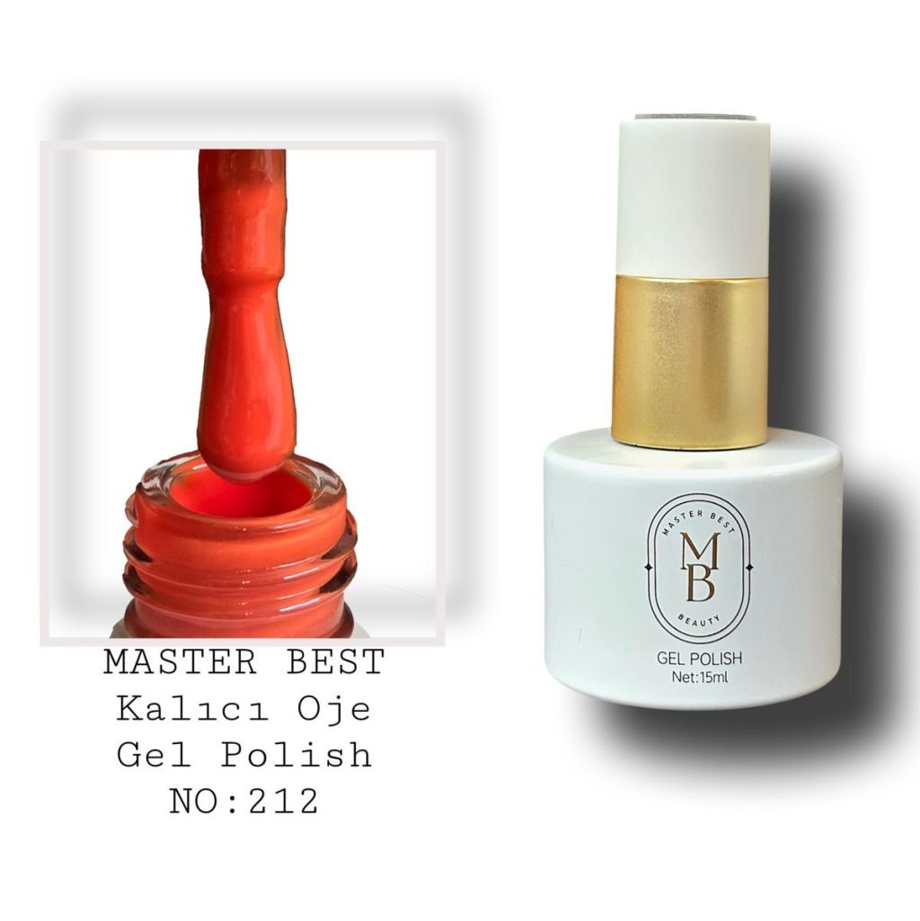 Masterbest kalıcı oje 15ml 212 canlı kırmızı turuncu şişe