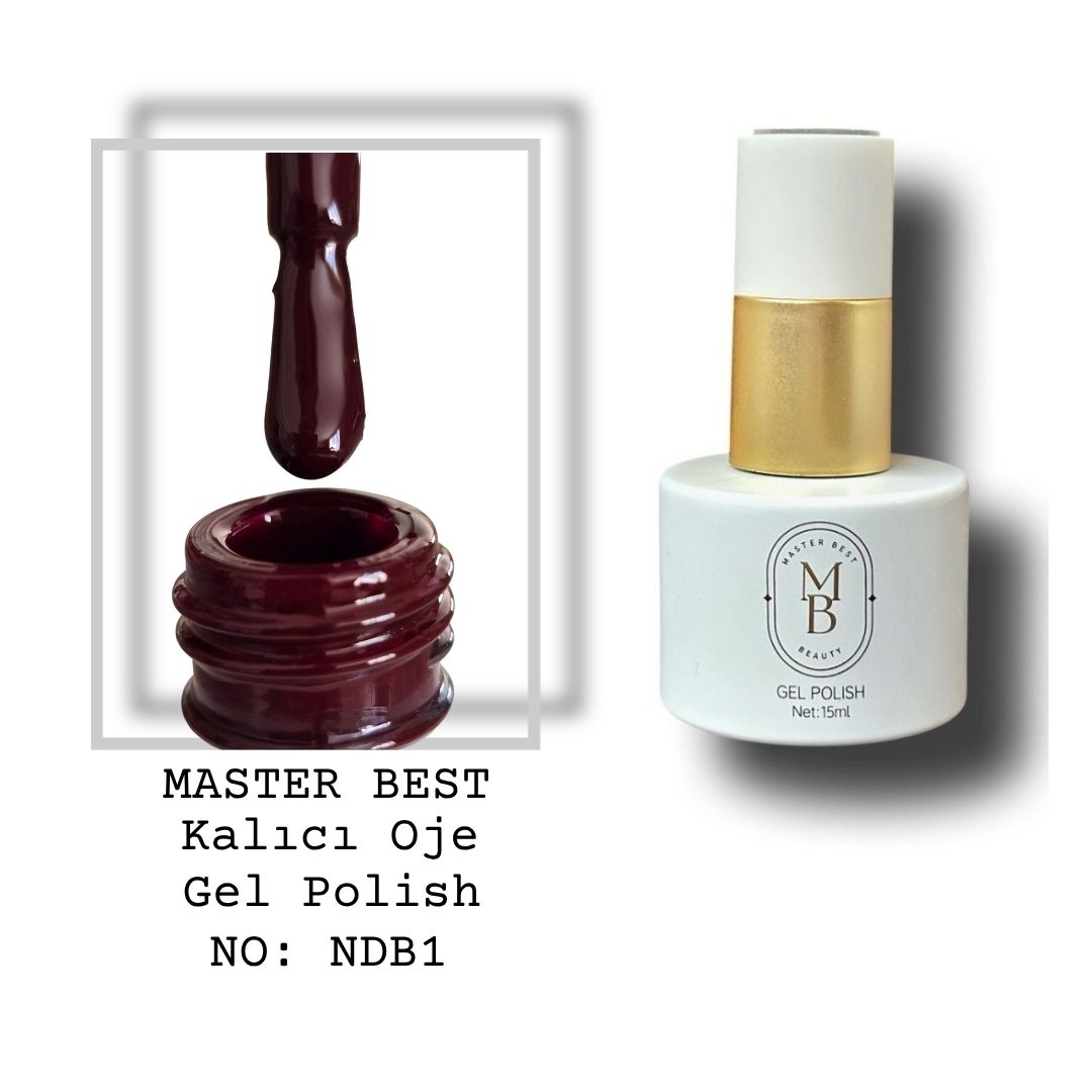 Masterbest kalıcı oje 15ml NDB1 koyu bordo kahve şişe