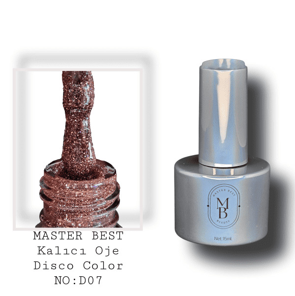 Masterbest disco kalıcı oje 15ml DD07 koyu bordo kahve bakır altın