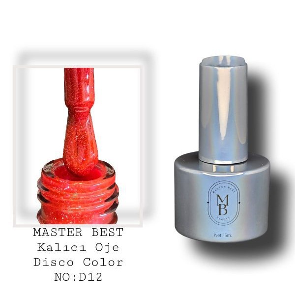 Masterbest disco kalıcı oje 15ml DD12 koyu şarap kırmızı sıcak altın