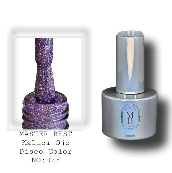 Masterbest disco kalıcı oje 15ml DD25 derin indigo mor gümüş mavi holografik