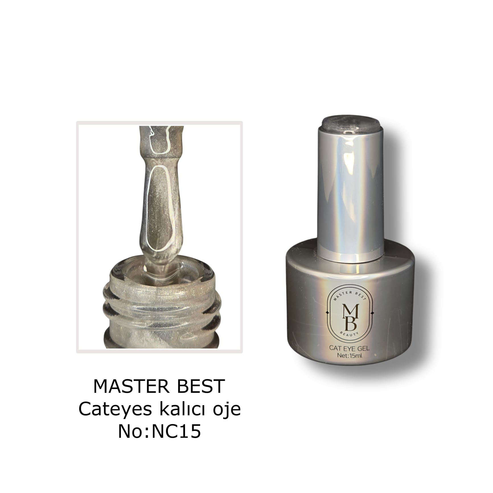 Masterbest ılık greige kedi gözü kalıcı oje NC15 15ml