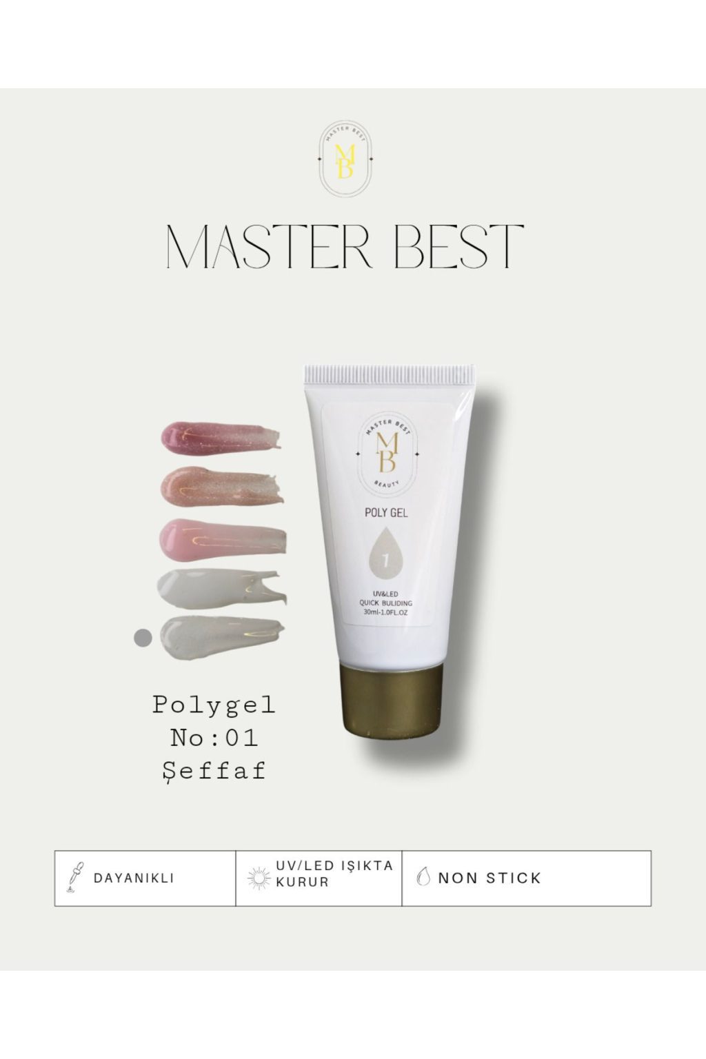 Masterbest şeffaf polygel po01 30ml