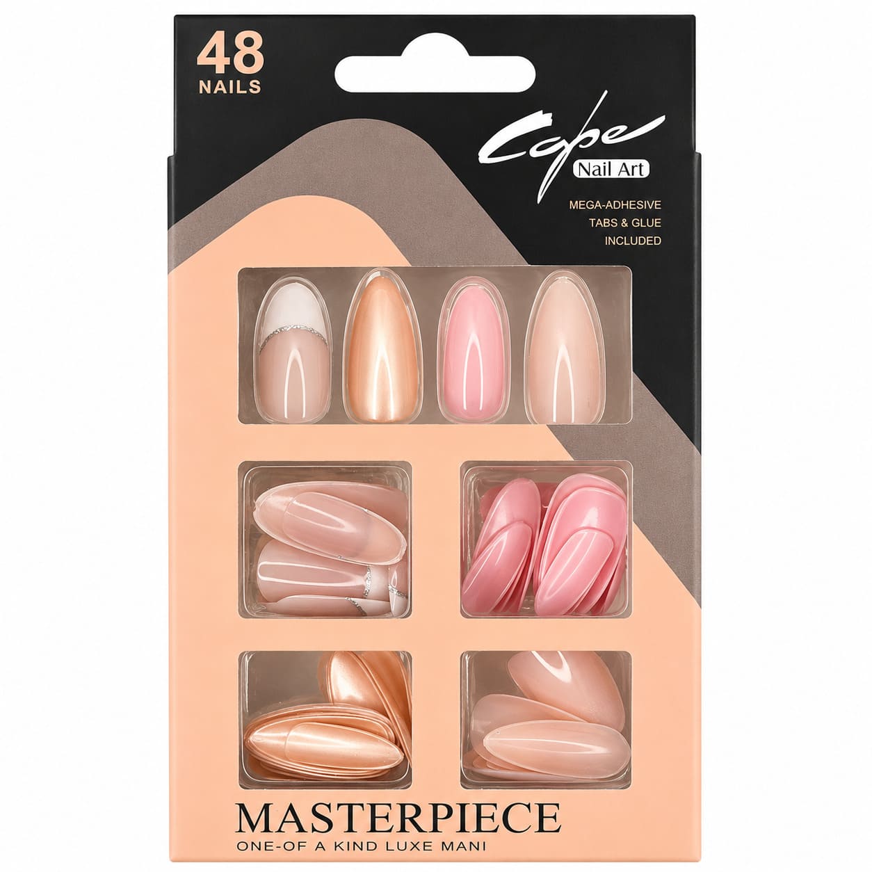 Master Best takma tırnak nude tonlar badem form 48 adet